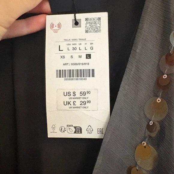 Zara sequin body suit NWT - Picture 5 of 6